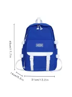 Letter Patch Decor Classic Backpack Preppy Release Buckle For School
