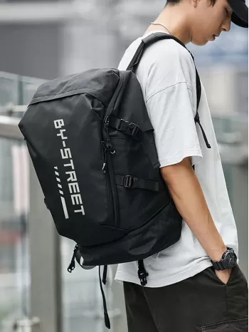 Letter Graphic Functional Backpack Large Capacity