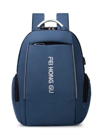 Letter Graphic Laptop Backpack Multi-Function